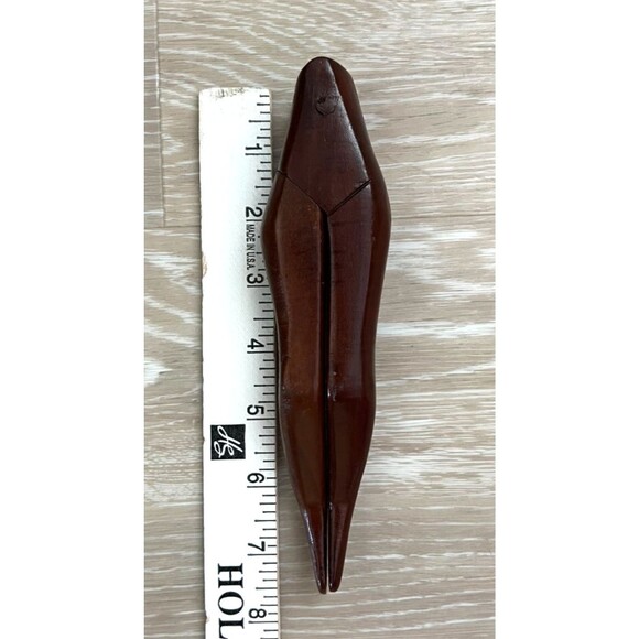 Vintage Wooden Nutcracker Shaped Like Legs Kitsch Rustic Wood Kitchen/Bar - Picture 2 of 7